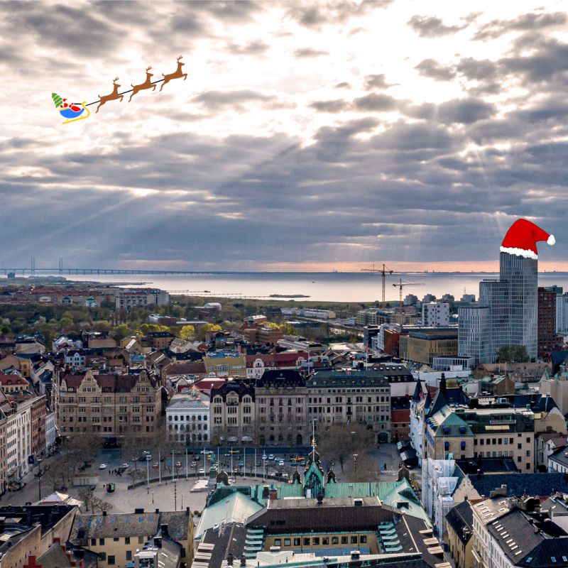 Drönarbild av Malmö